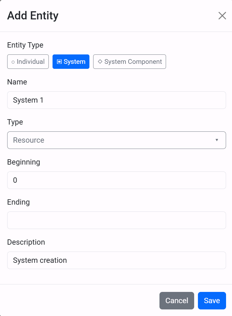 Creating A System Entity